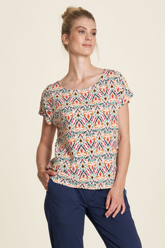 Lockere EcoVero™ Bluse - ikat